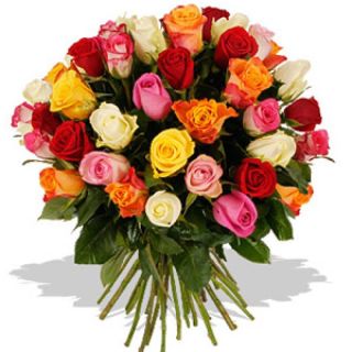 Bouquet de 24 rosas multicolor