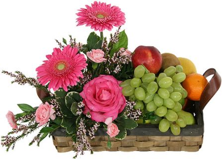 Cesta de flores y frutas Ana