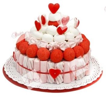 Tarta de gominolas romántica