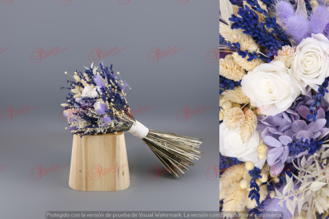 Ramo de novia seco / preservado Lavanda violeta